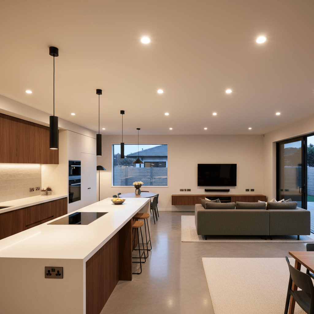 Modern New Zealand home interior with electrical circuits protected by RCBOs